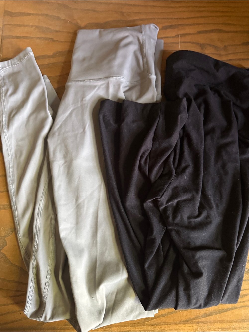Light Gray and Black Active Leggings - Stretchy Workout Pants
